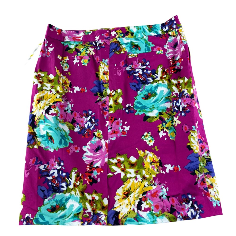 Bright Floral Pencil Skirt Women 14 Pink Dopamine Officecore Garden Party New